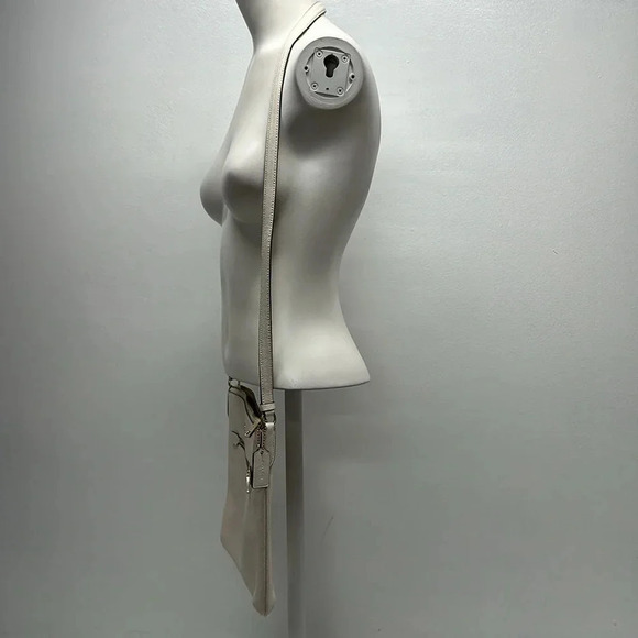 Coach Rowan File Crossbody Bag Purse In Cream Ivory Chalk Canvas Gold Hardware - Picture 6 of 14